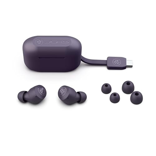 JLab Go Air Pop+ True Wireless Earbuds, in Ear Headphones, Bluetooth Earphones, 35H Playtime Ear Buds, Bluetooth Earbuds with Microphone, USB-C Charging Case, Dual Connect, EQ3 Sound, Violet
