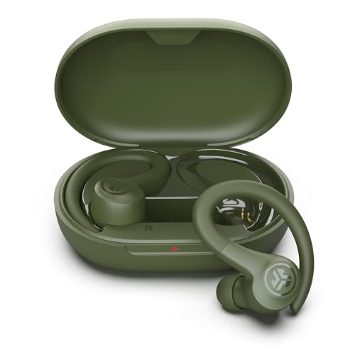 JLab Go Sport+ Wireless Workout Earbuds Featuring C3 Clear Calling, Secure Earhook Sport Design, 35+ Hour Bluetooth Playtime, 3 EQ Sound Settings, and IP55 Sweat Resistance (Green)