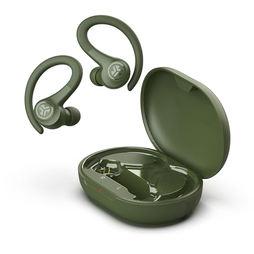 JLab Go Sport+ Wireless Workout Earbuds Featuring C3 Clear Calling, Secure Earhook Sport Design, 35+ Hour Bluetooth Playtime, 3 EQ Sound Settings, and IP55 Sweat Resistance (Green)