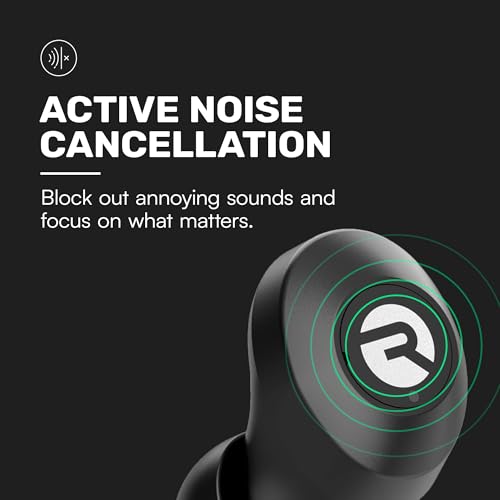 Raycon Everyday Classic Bluetooth Wireless Earbuds + Microphone with Active Noise Canceling, Sweat & Water-Resistant Earphones, Ear Buds Wireless Bluetooth Up to 32 Hours Playtime (Black)