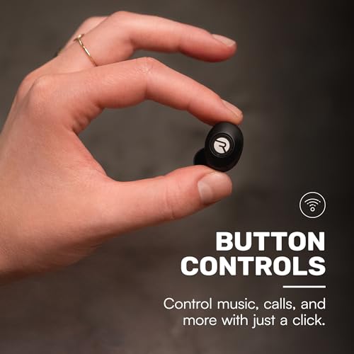 Raycon Everyday Classic Bluetooth Wireless Earbuds + Microphone with Active Noise Canceling, Sweat & Water-Resistant Earphones, Ear Buds Wireless Bluetooth Up to 32 Hours Playtime (Black)