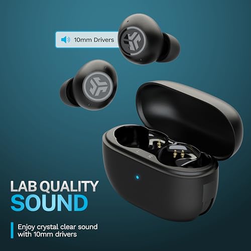 JLab Go Pop ANC True Wireless Earbuds & Charging Case, Black, Active Noise Cancelling, 10mm Drivers, Dual Connect, Customize Your Sound with App, Be Aware Mode, Compact Fit, MEMS Microphone