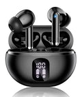Wireless Earbuds, Bluetooth 5.4 Headphones with 50H Playback, Deep Bass Stereo Ear Buds Clear Calls with LED Power Display, IPX7 Waterproof, in-Ear Earphones with Mic for Phone/Android/iPad, Black