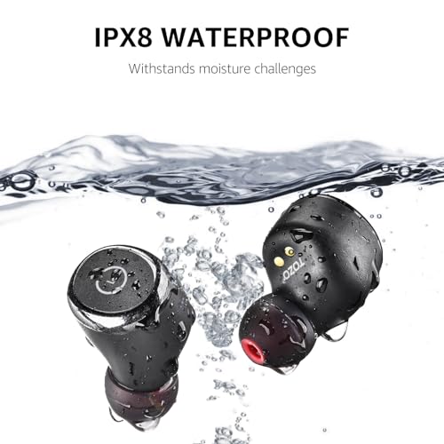 TOZO T10 Wireless Earbuds Bluetooth 5.3 Headphones, App Customize EQ, Ergonomic Design, 55H Playtime, Wireless Charging Case, IPX8 Waterproof Sound in-Ear Headset, New Version