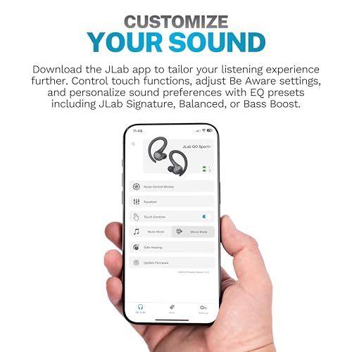 JLab Go Sport+ Wireless Workout Earbuds Featuring C3 Clear Calling, Secure Earhook Sport Design, 35+ Hour Bluetooth Playtime, 3 EQ Sound Settings, and IP55 Sweat Resistance (Coral)