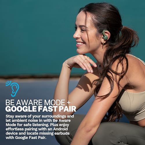 JLab Go Sport+ Wireless Workout Earbuds Featuring C3 Clear Calling, Secure Earhook Sport Design, 35+ Hour Bluetooth Playtime, 3 EQ Sound Settings, and IP55 Sweat Resistance (Green)