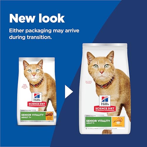 Hill's Science Diet Adult 7+ Senior Vitality Dry Cat Food, Chicken & Rice, 6 lb. Bag