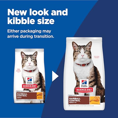 Hill's Science Diet Adult 1-6 Hairball Control Dry Cat Food, Chicken, 7 lb. Bag