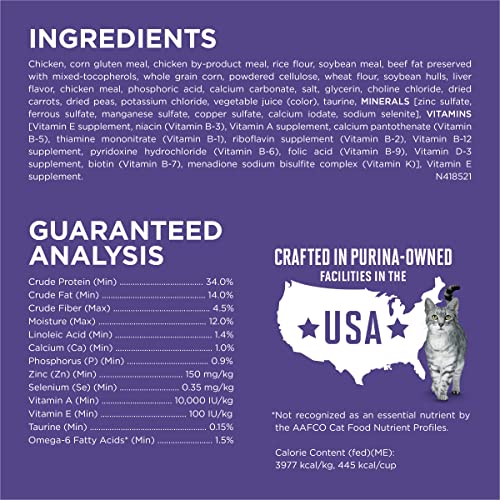 Purina ONE Natural Cat Food for Hairball Control, +PLUS Hairball Formula - 3.5 lb. Bag