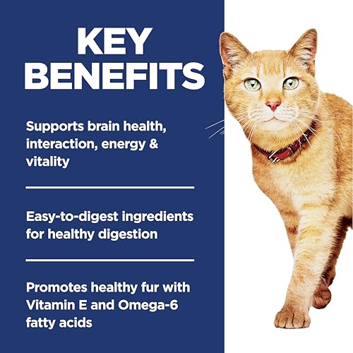 Hill's Science Diet Adult 7+ Senior Vitality Dry Cat Food, Chicken & Rice, 6 lb. Bag