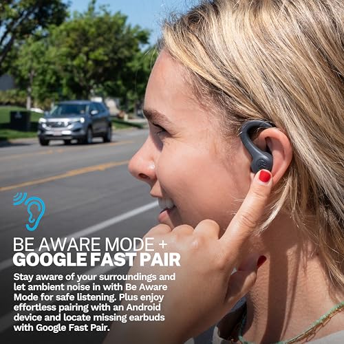 JLab Go Sport+ Wireless Workout Earbuds Featuring C3 Clear Calling, Secure Earhook Sport Design, 35+ Hour Bluetooth Playtime, and 3 EQ Sound Settings (Graphite)
