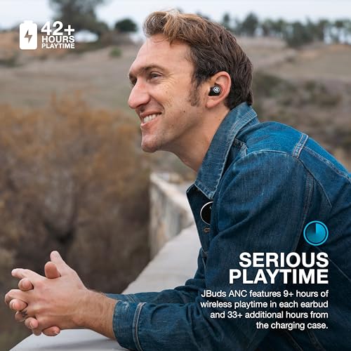 JLab JBuds ANC 3 True Wireless Earbuds with Charging Case, 42 Hours of Total Playtime, 9 Hours Per Charge, Smart Active Noise Canceling, Custom Sound Via App, Multipoint Connect, Google Fast Pair